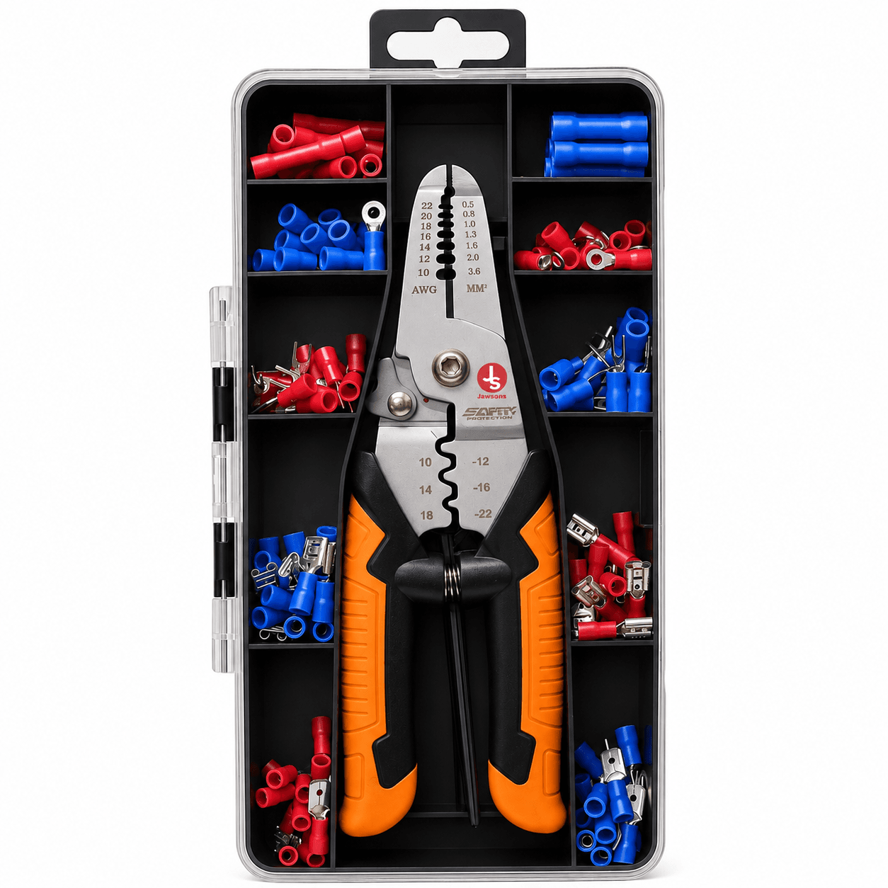 Jawsons Multifunctional Wire Stripper and Crimping Tool Kit with 171PCS Wire End Ferrules & Terminals, Professional Electrical Crimper Plier for AWG 22-10 Connectors, Heavy Duty Wire Cutter Set